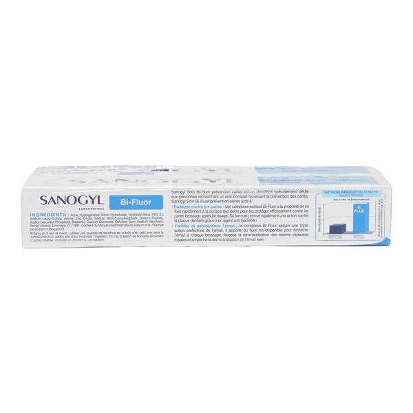 Sanogyl Soin Bi-Fluor dentifrice Prévention caries