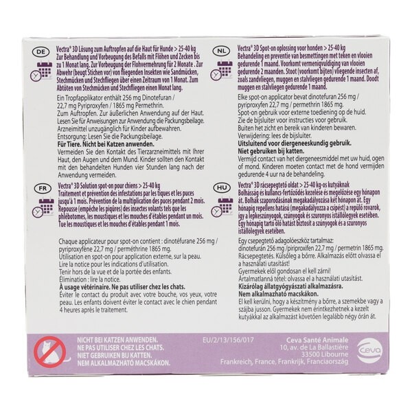 Vectra 3D Pipettes anti puces chien