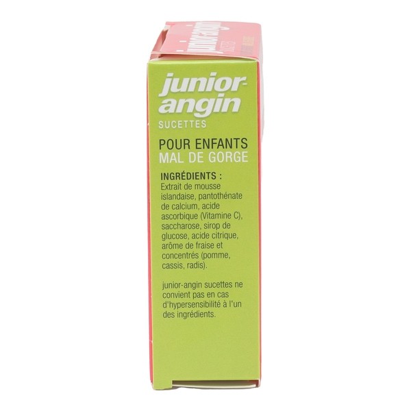 Junior Angin sucettes mal de gorge fraise