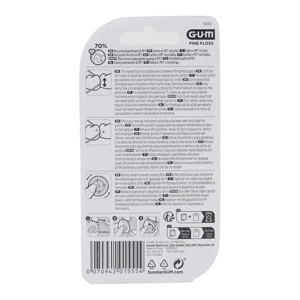 Gum Fine floss fil dentaire ciré 55 m
