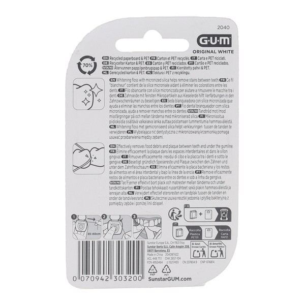 Gum Original White Fil dentaire ciré