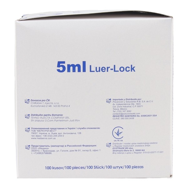 Seringue stérile 3 pièces Luer Lock