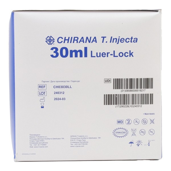 Seringue stérile 3 pièces Luer Lock