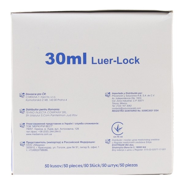 Seringue stérile 3 pièces Luer Lock