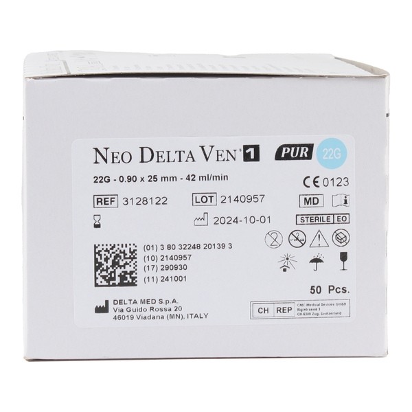 Cathéter droit avec ailettes DeltaVen 1 Pur