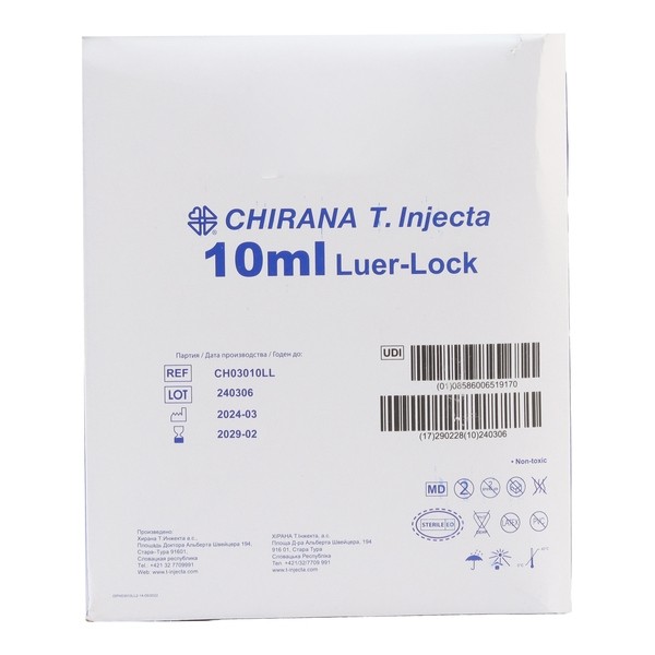 Seringue stérile 3 pièces Luer Lock