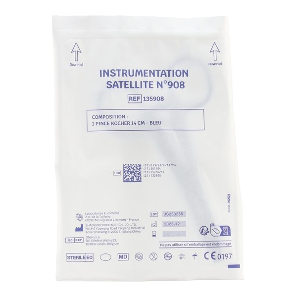 Pince kocher bleue stérile