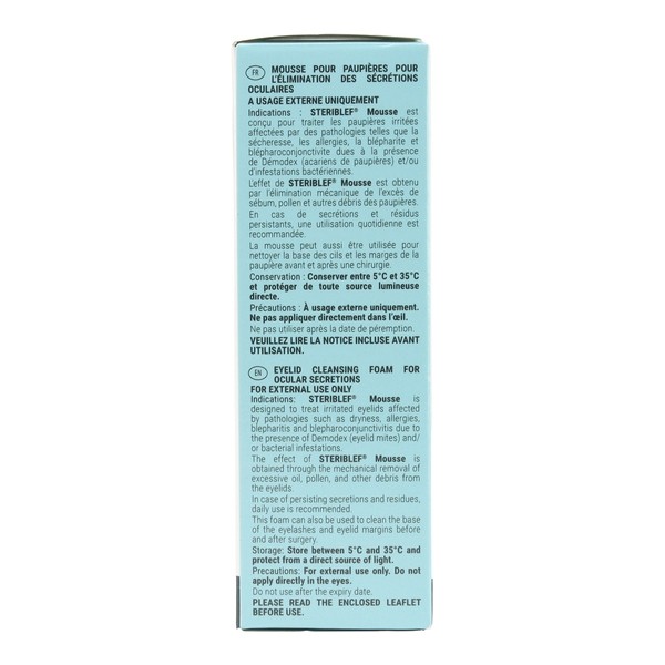 Steriblef mousse nettoyante hygiène paupières et cils