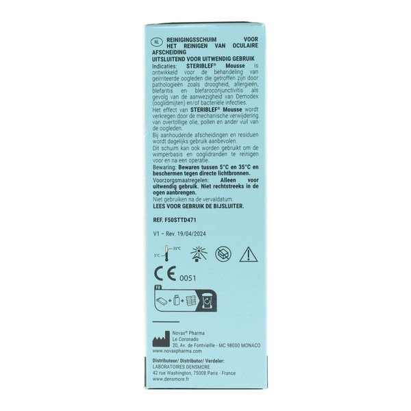 Steriblef mousse nettoyante hygiène paupières et cils