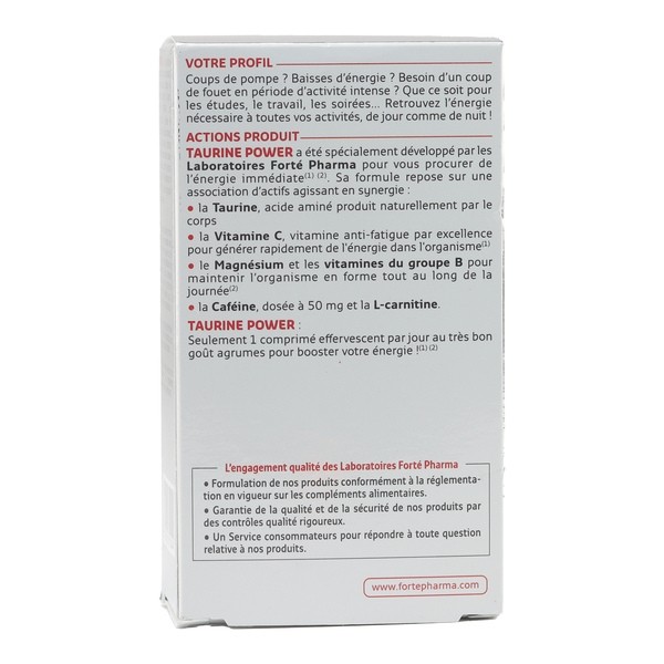 Forté Pharma Taurine power comprimés effervescents