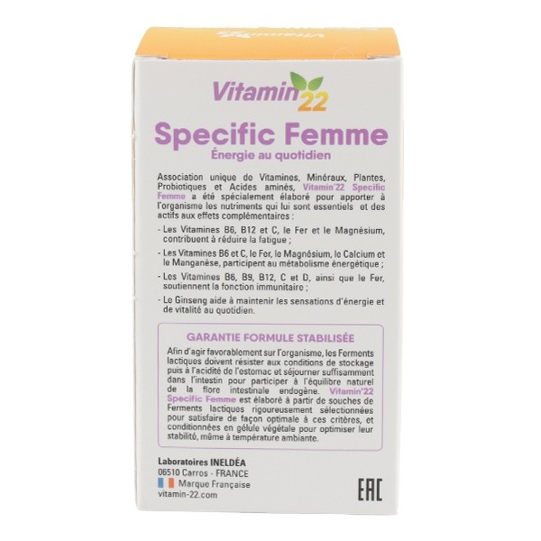 Vitamin'22 specific femme gélules