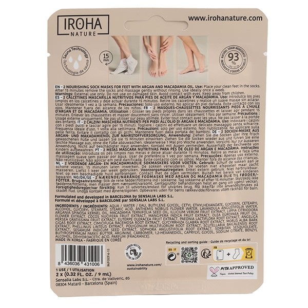 Iroha Nature Masque pieds nourrissant