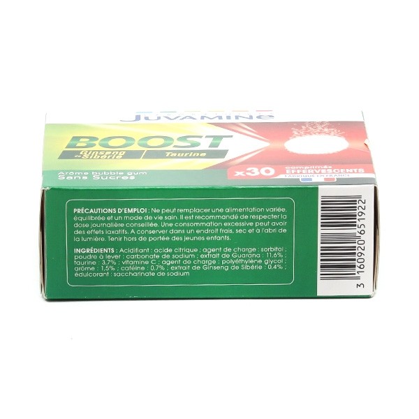 Juvamine Boost Ginseng de Sibérie et Taurine comprimés effervescents