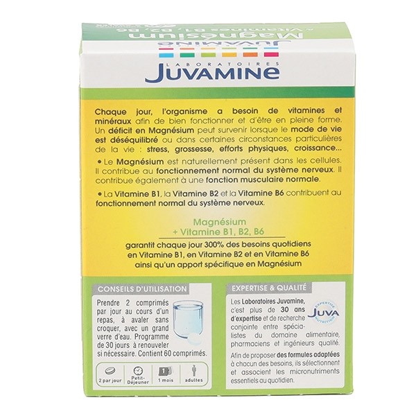 Juvamine Magnésium et vitamines B1, B2, B6 comprimés