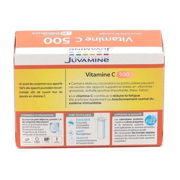 Juvamine Vitamine C 500 mg comprimés effervescents