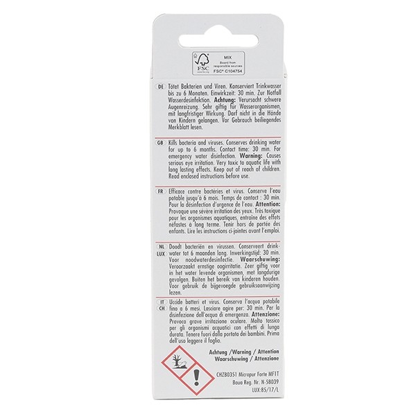 Micropur Forte désinfectant comprimés