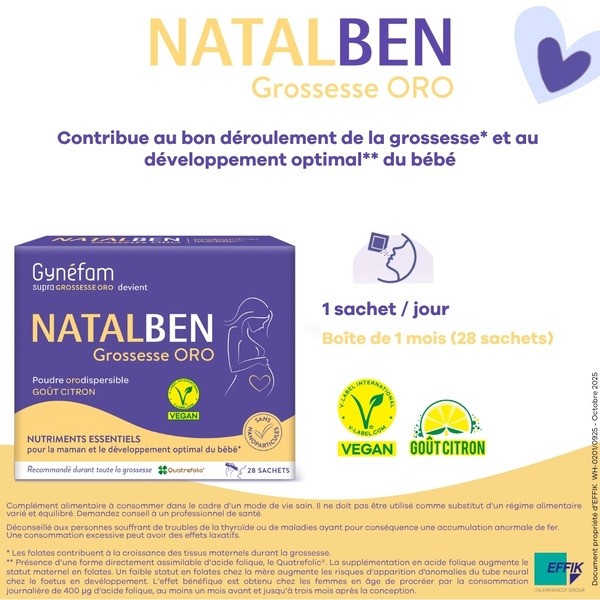 Gynéfam Natalben Grossesse oro sticks