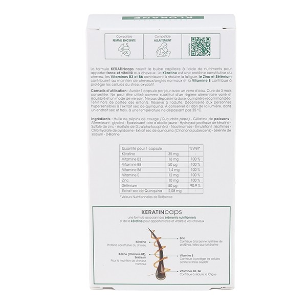 Klorane KeratinCaps Force et Vitalité capsules