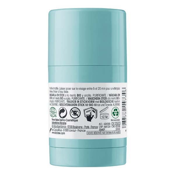 Klorane Masque en stick Menthe aquatique Bio