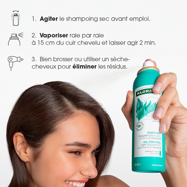 Klorane shampoing sec Purifiant à l'ortie
