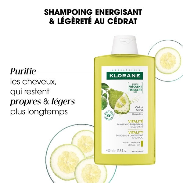 Klorane shampoing Vitalité au Cédrat