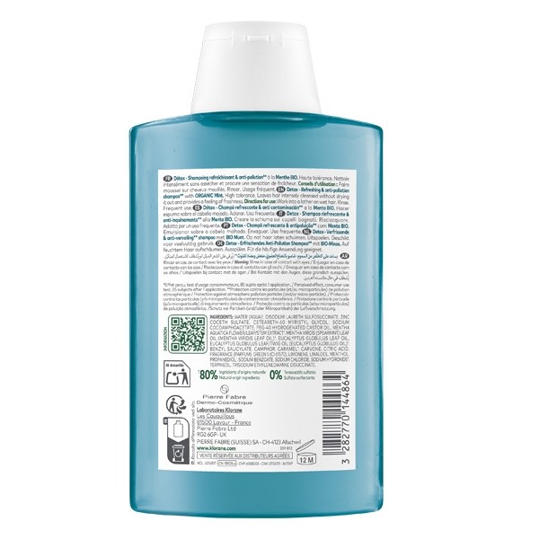Klorane Shampooing Détox à la menthe aquatique Bio