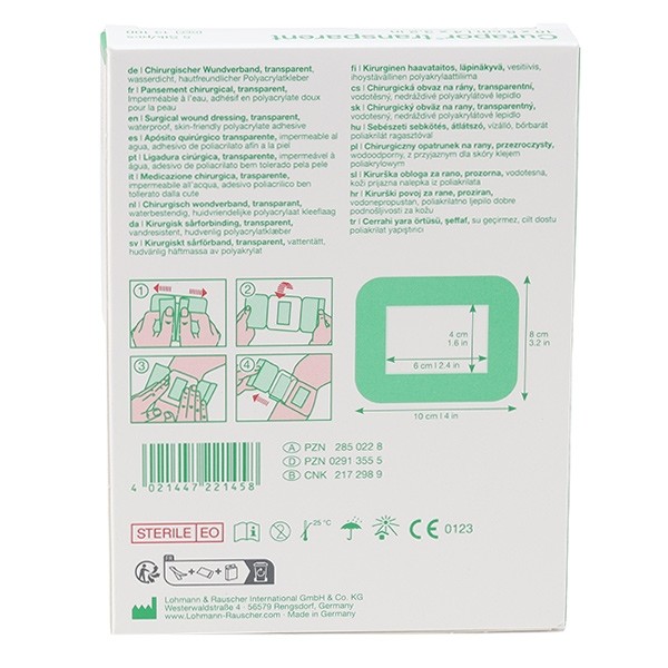 Lohmann Curapor transparent pansement chirurgical stérile