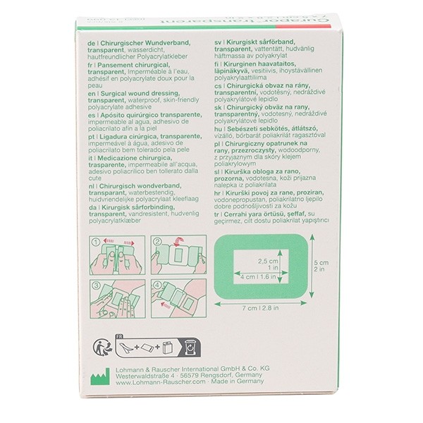 Lohmann Curapor transparent pansement chirurgical stérile