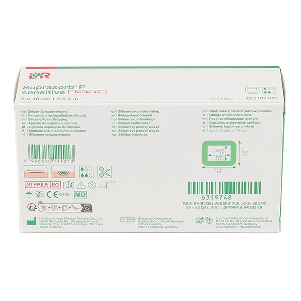 Lohmann Suprasorb P Sensitive Border lite pansement adhésif siliconé