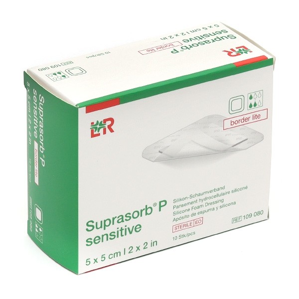 Lohmann Suprasorb P Sensitive Border lite pansement adhésif siliconé