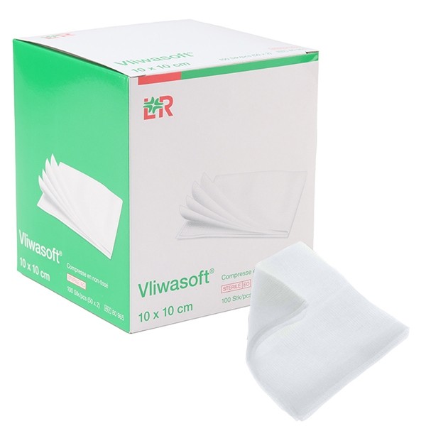 Compresse en non tissé 10 x 10 cm Lohmann Vliwasoft