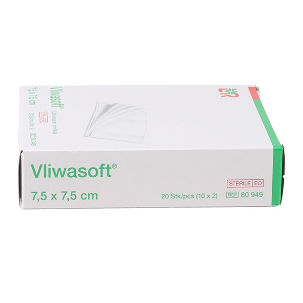 Compresses non tissées stériles 7,5 x 7,5 cm Lohmann Vliwasoft