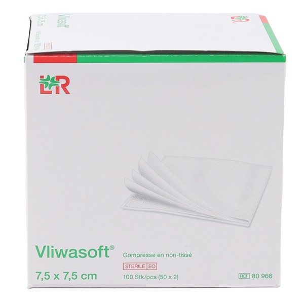 Compresses non tissées stériles 7,5 x 7,5 cm Lohmann Vliwasoft