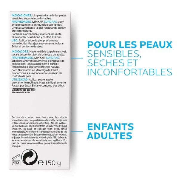 La Roche Posay Lipikar pain surgras physiologique