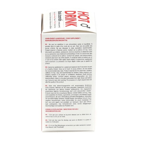 Hot drink Bois bandé Homme solution buvable
