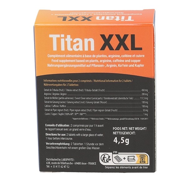 Titan XXL Action prolongée comprimés