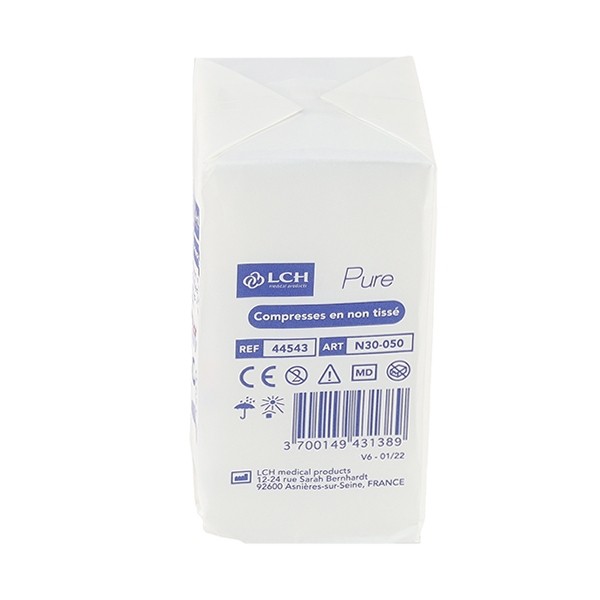 Compresses non tissées non stériles 5 x 5 cm LCH Pure