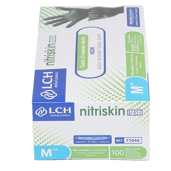 Gants nitrile noirs non poudrés non stériles