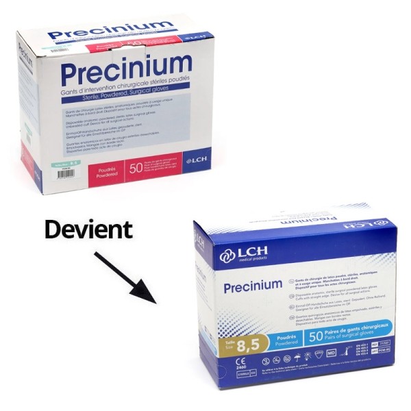 LCH Precinium gants latex poudrés stériles 50 paires