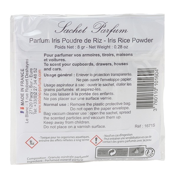 Sachet parfumé Le Blanc Parfum de Grasse désodorisant