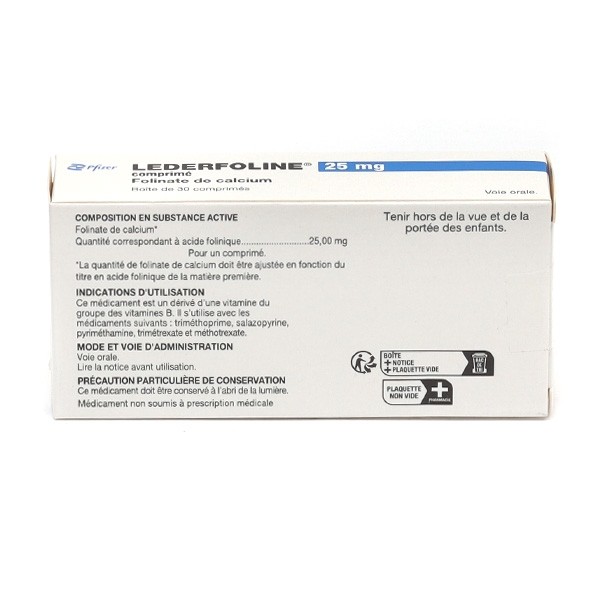 Lederfoline 25 mg Folinate de calcium comprimés