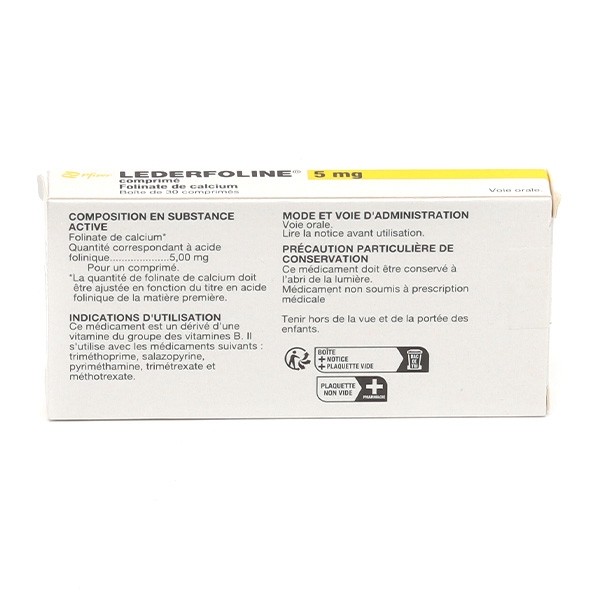 Lederfoline 5 mg Folinate de calcium comprimés