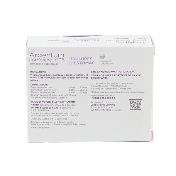 Lehning Argentum Complexe n°98 comprimé sublingual