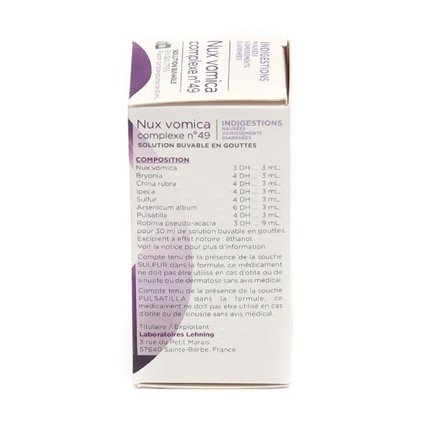 Lehning Nux Vomica Complexe n°49 solution buvable