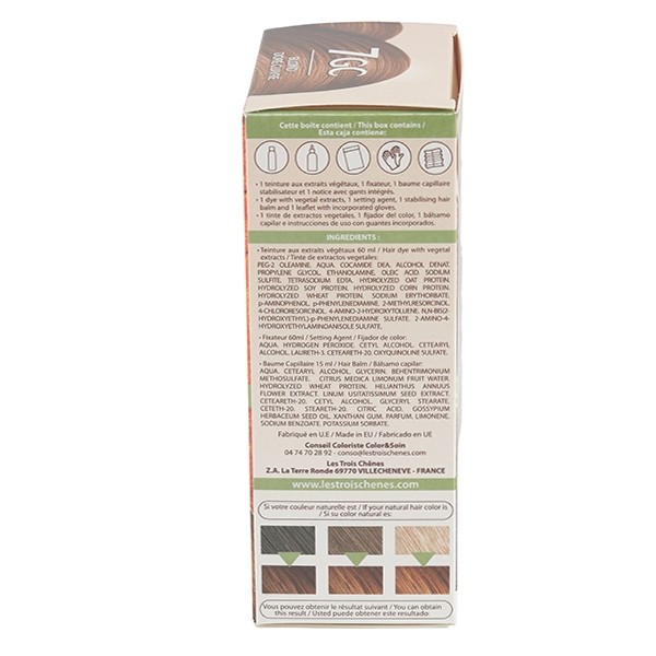 Les 3 chênes Color et Soin coloration permanente blond doré cuivré 7GC