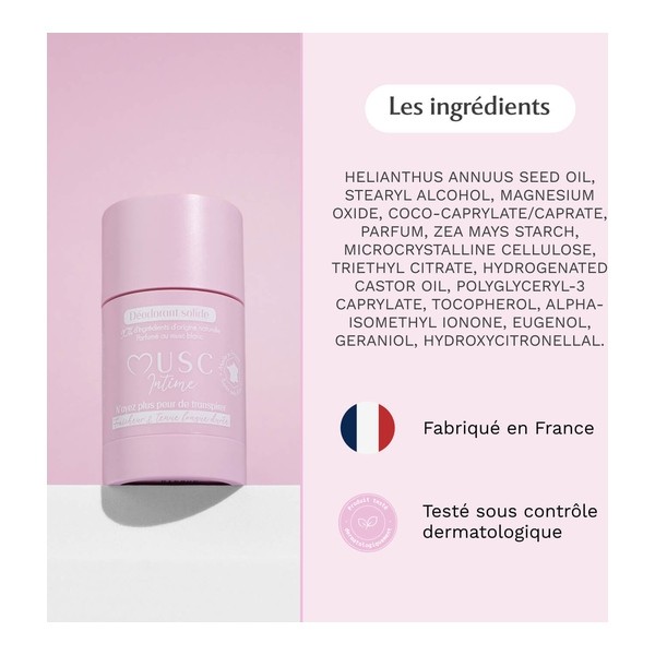 Musc Intime Déodorant solide Musc Blanc