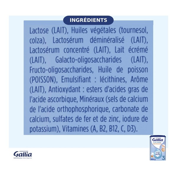 Gallia Calisma Croissance lait 3ème âge