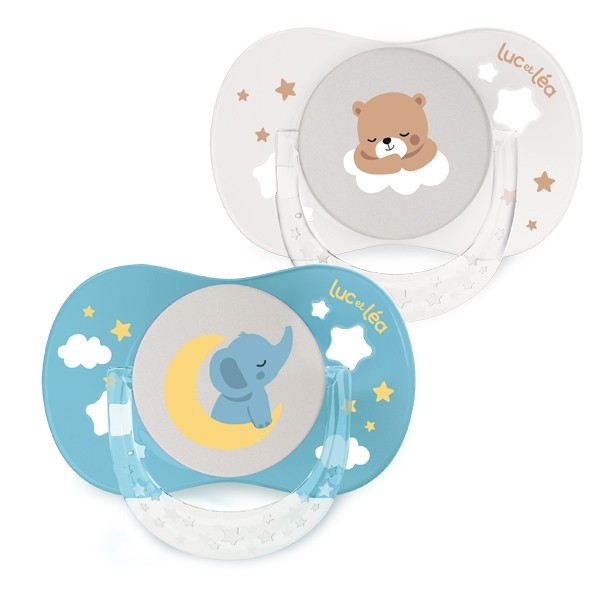 Luc et Léa Essentiel sucette silicone anatomique 0-6 mois Nuit