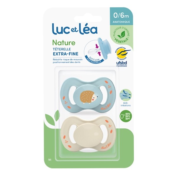 Luc et Léa Nature Sucette silicone anatomique 0-6 mois