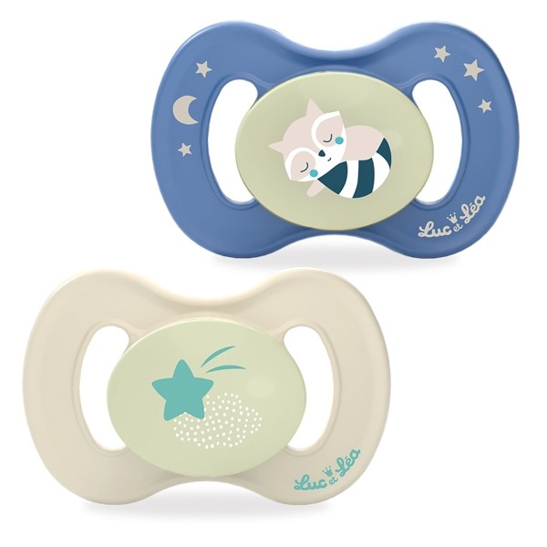 Luc et Léa Nature sucette silicone anatomique +18 mois Nuit